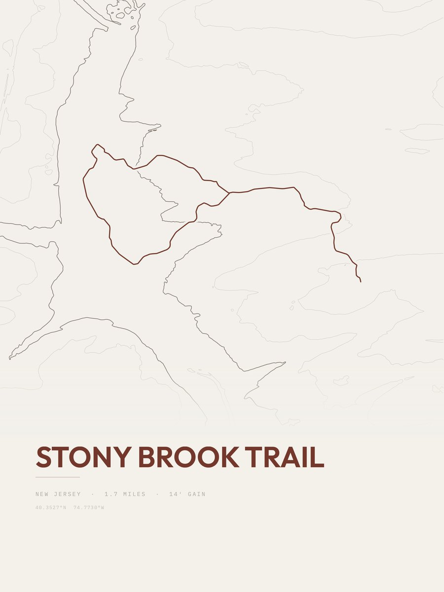 Stony Brook Trail Topographic print
