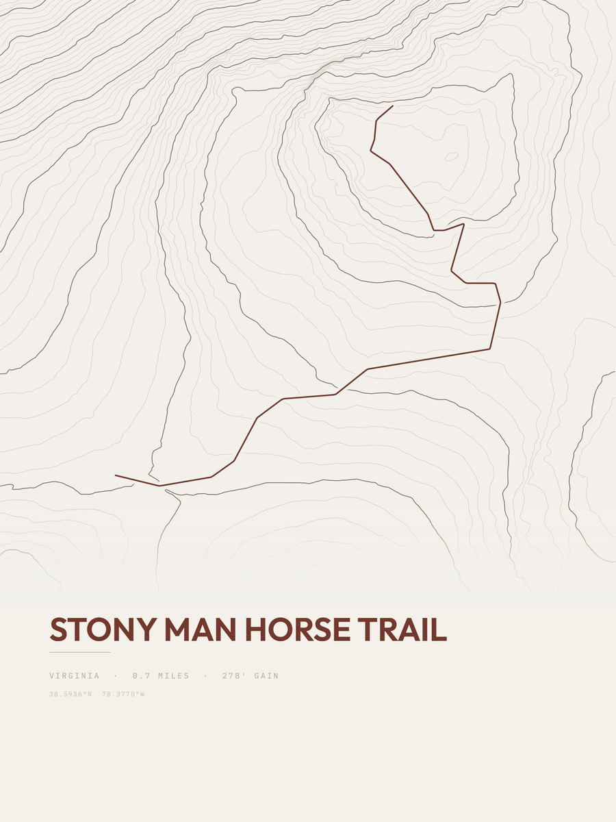Stony Man Horse Trail Topographic print