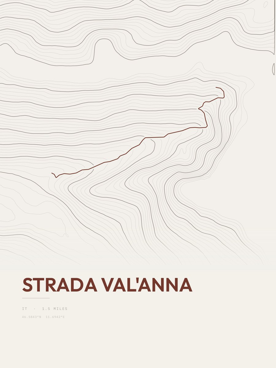 Strada val'Anna Topographic print