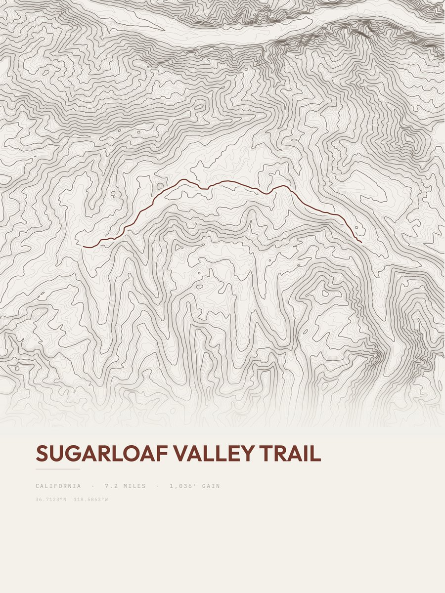 Sugarloaf Valley Trail Topographic print