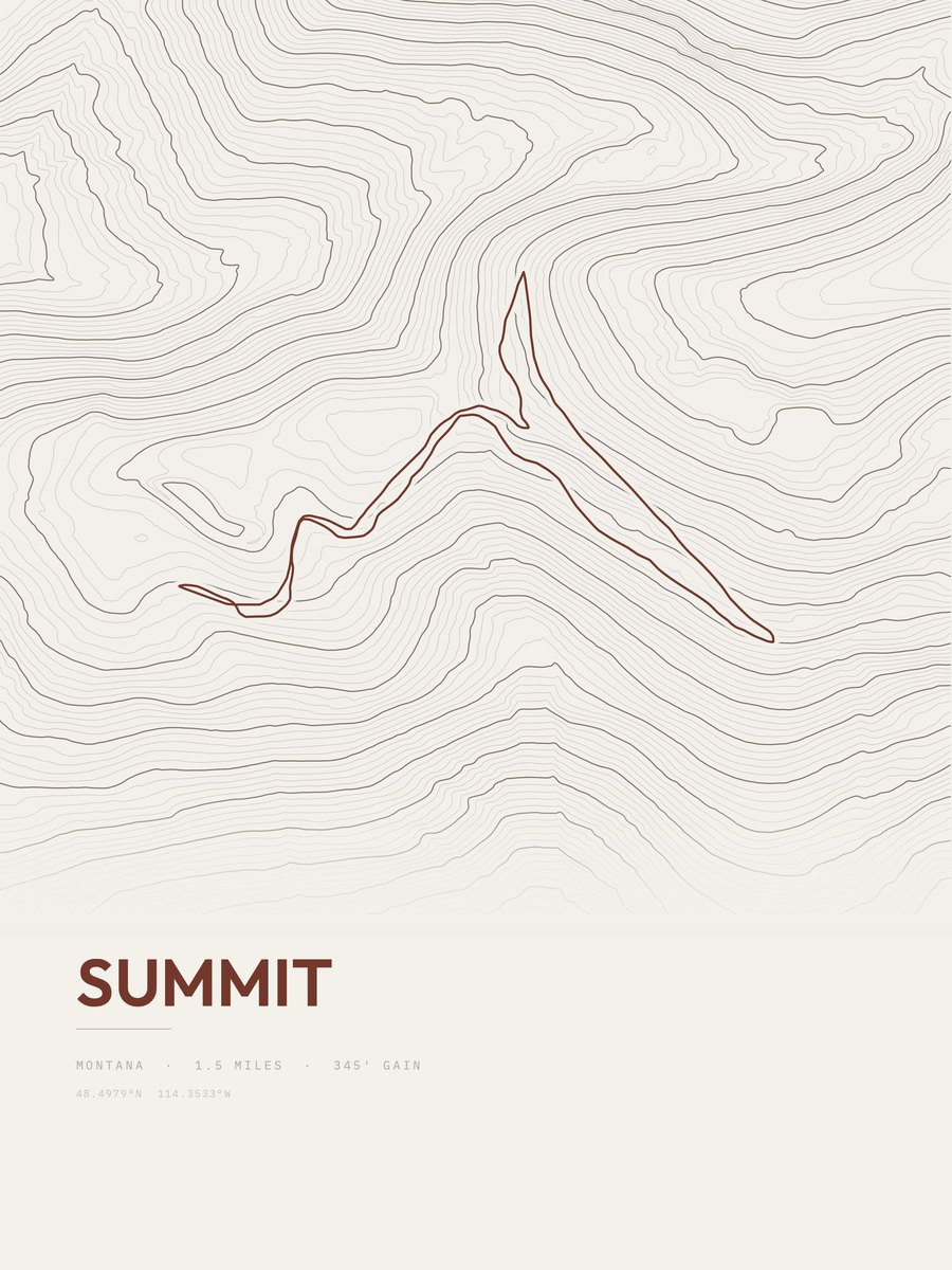 Summit Topographic print