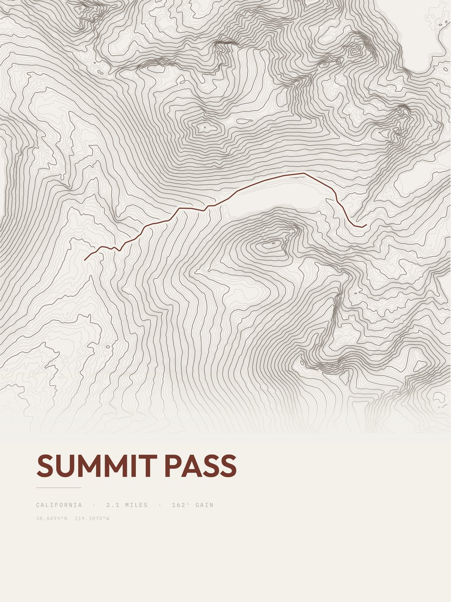 Summit Pass Topographic print