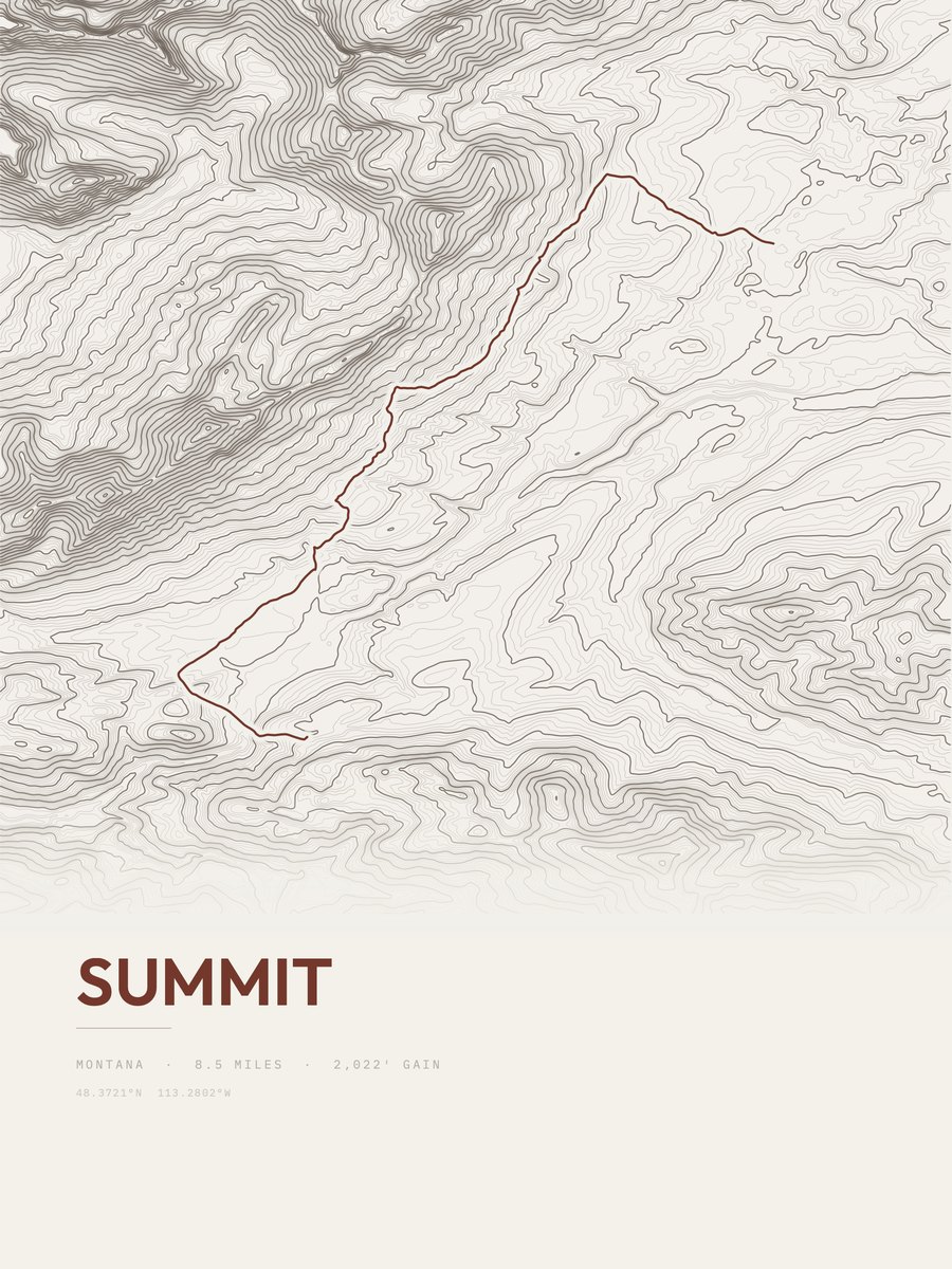 Summit Topographic print