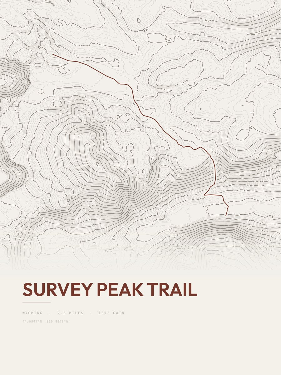 Survey Peak Trail Topographic print