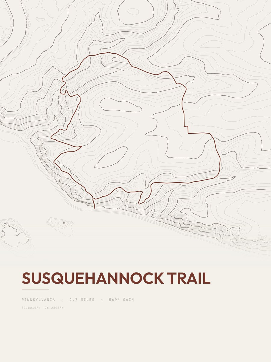 Susquehannock Trail Topographic print