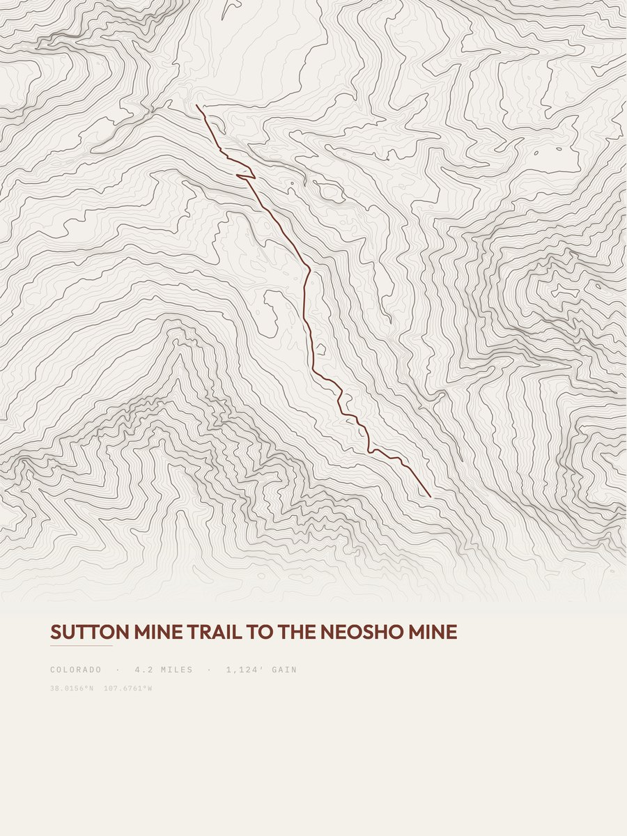 Sutton Mine Trail topographic trail print