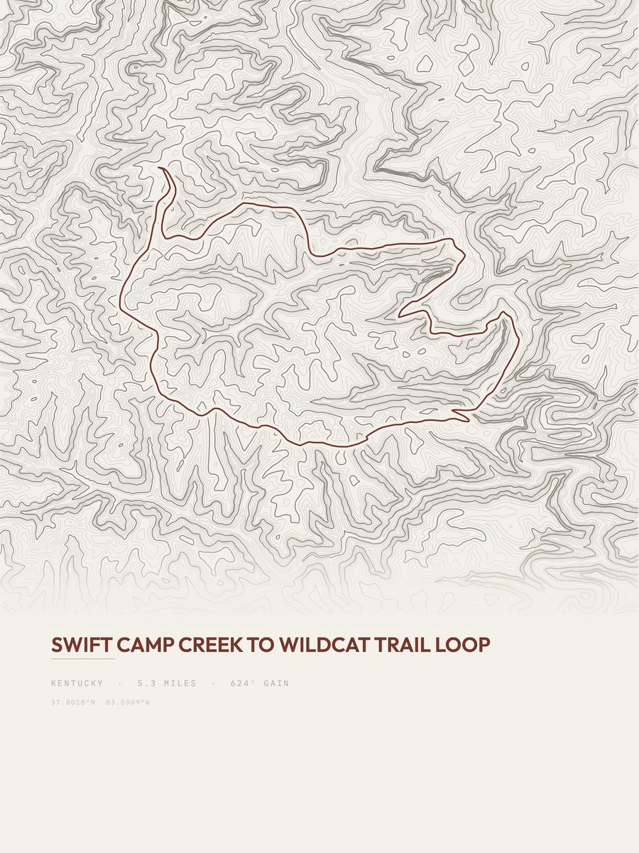 Swift Camp Creek to Wildcat Loop Topographic print
