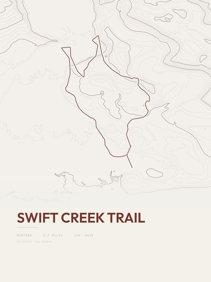 Swift Creek Trail Topographic print