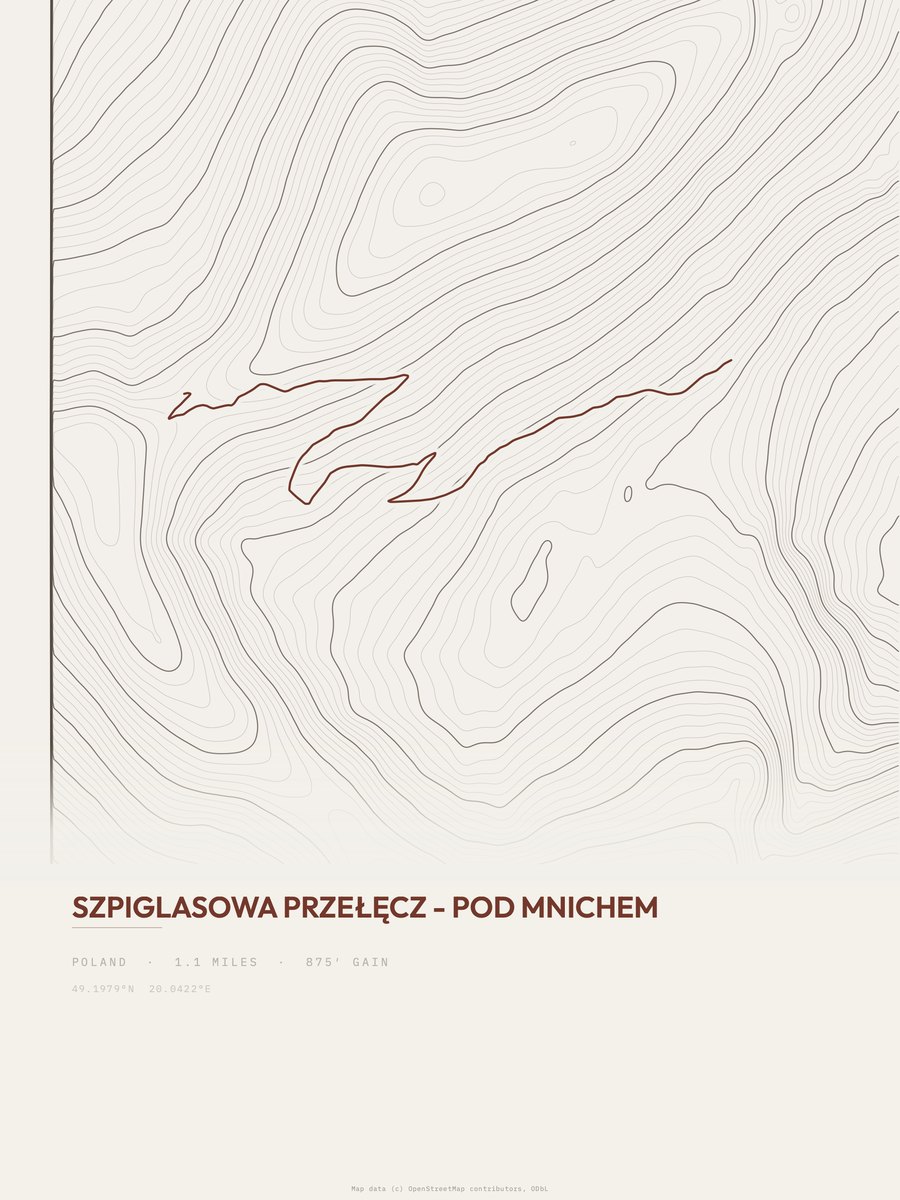 Pod Mnichem Topographic print