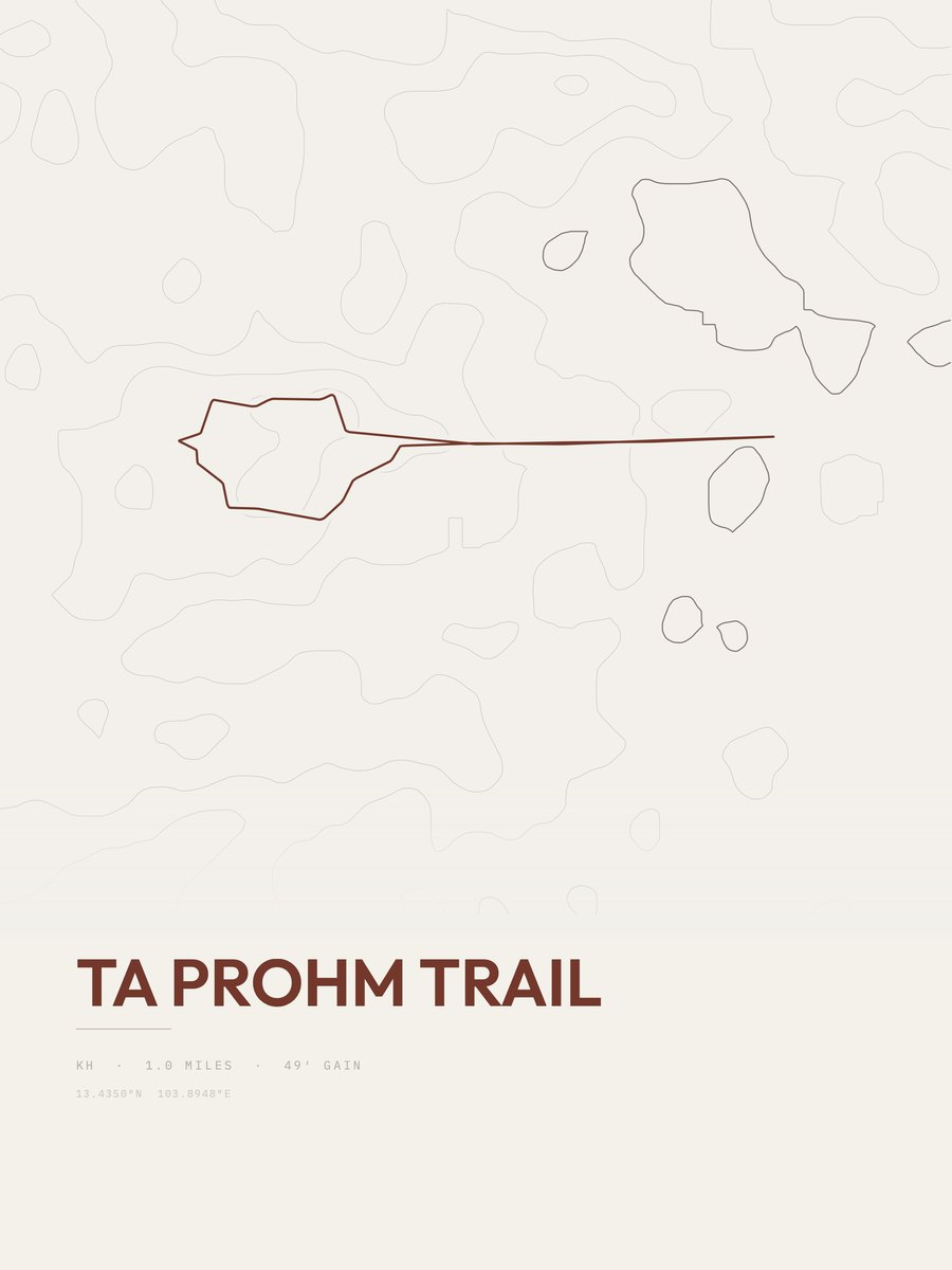Ta Prohm Trail Topographic print