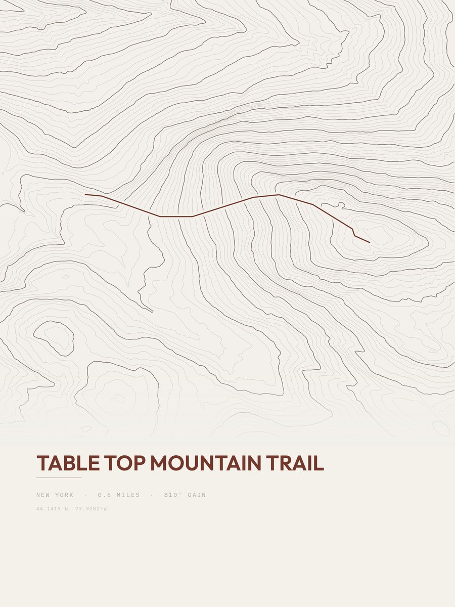 Table Top Mountain Trail Topographic print