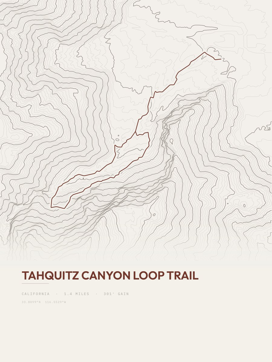 Tahquitz Canyon Loop Trail Topographic print