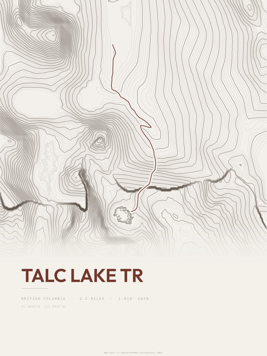 Talc Lake Tr Topographic print