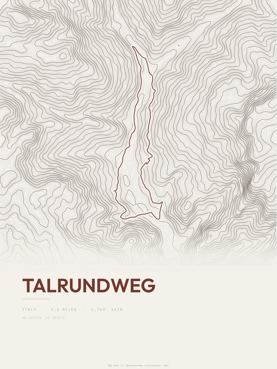 Talrundweg Topographic print
