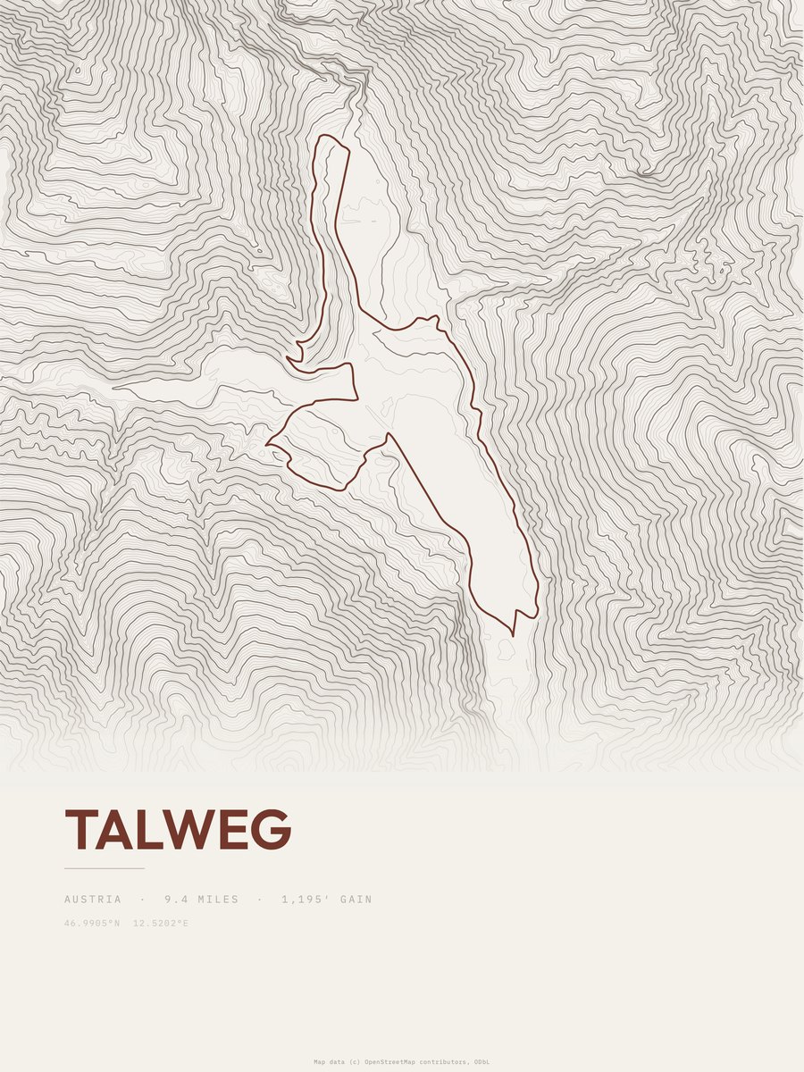 Talweg Topographic print
