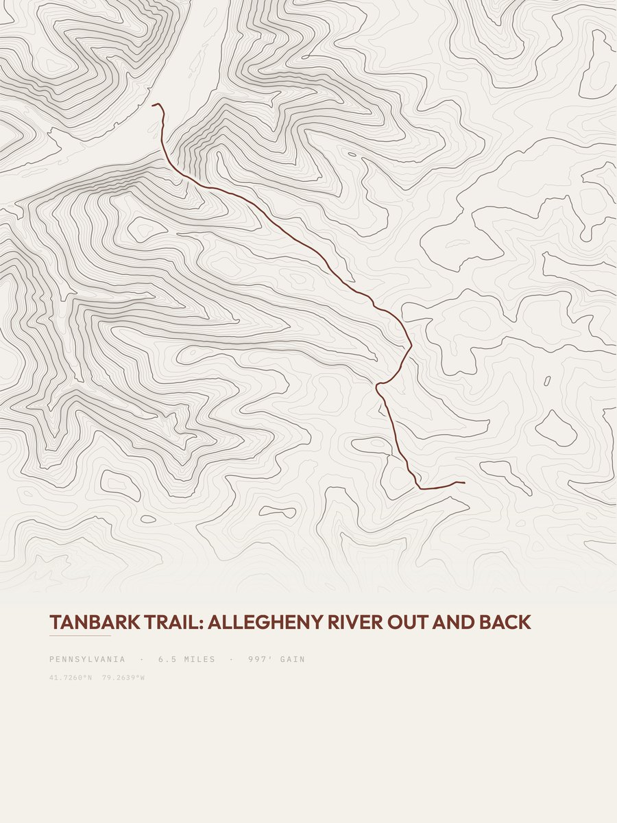 Tanbark Trail Topographic print