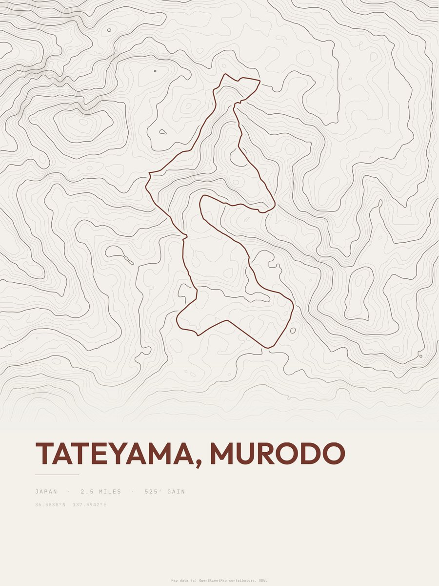 Tateyama Topographic print