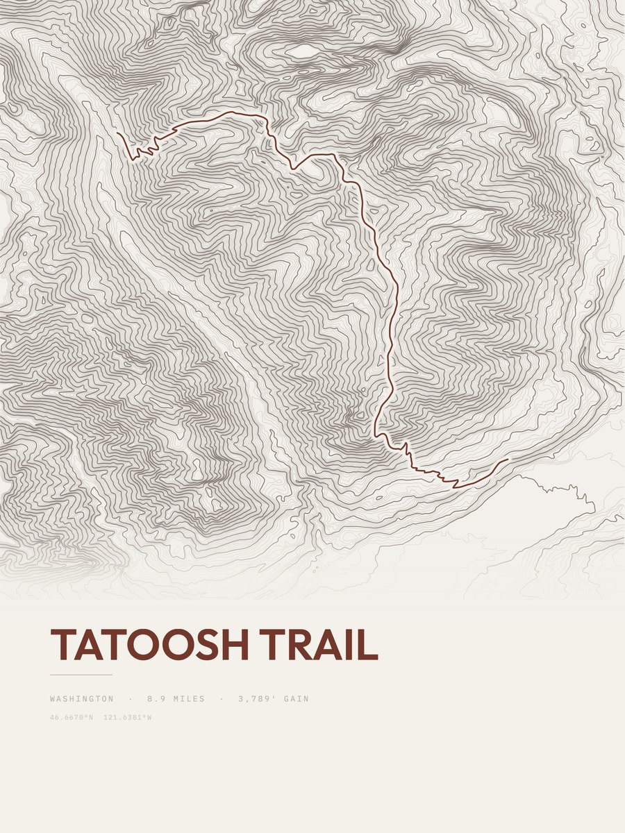 Tatoosh Trail Topographic print