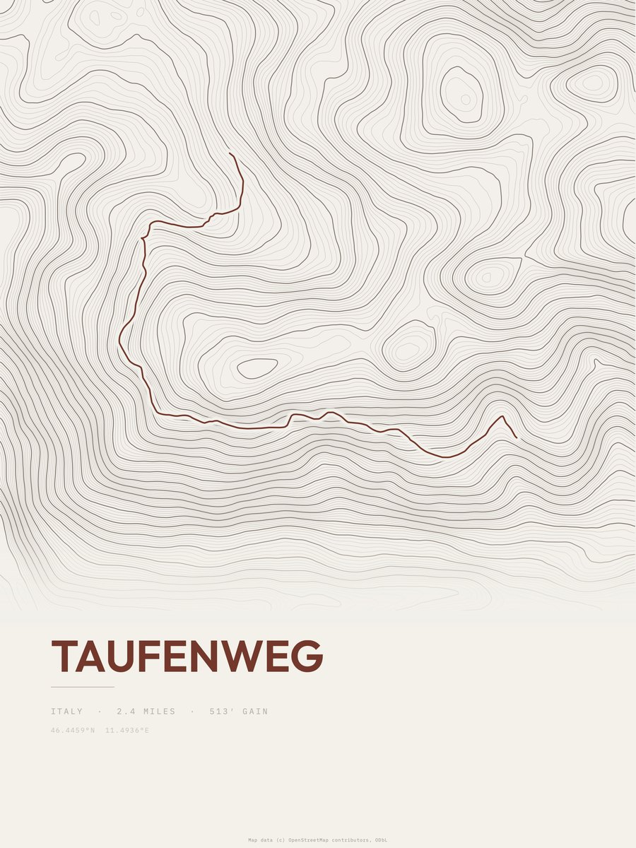 Taufenweg Topographic print