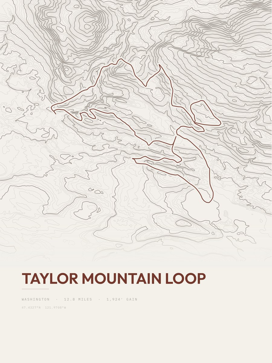 Taylor Mountain Loop Topographic print