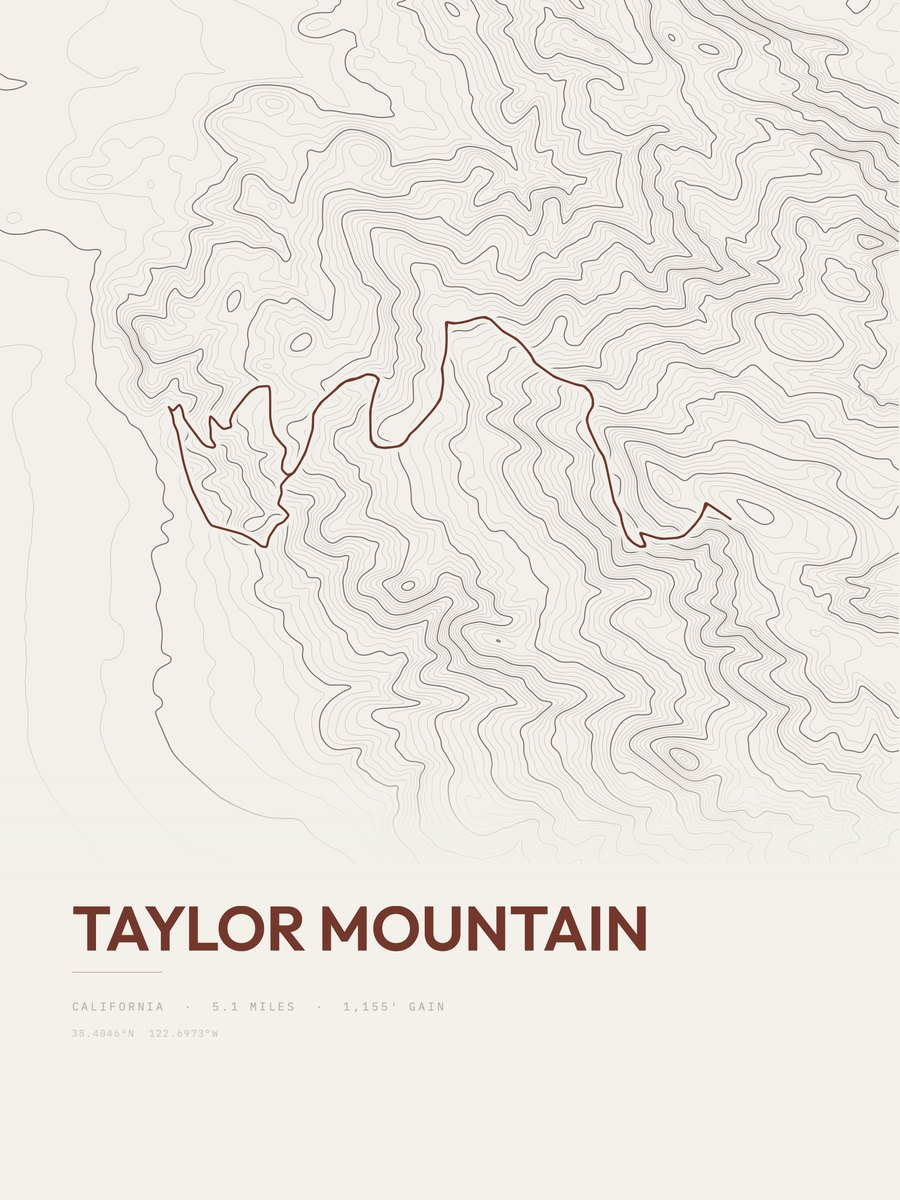 Taylor Mountain Topographic print