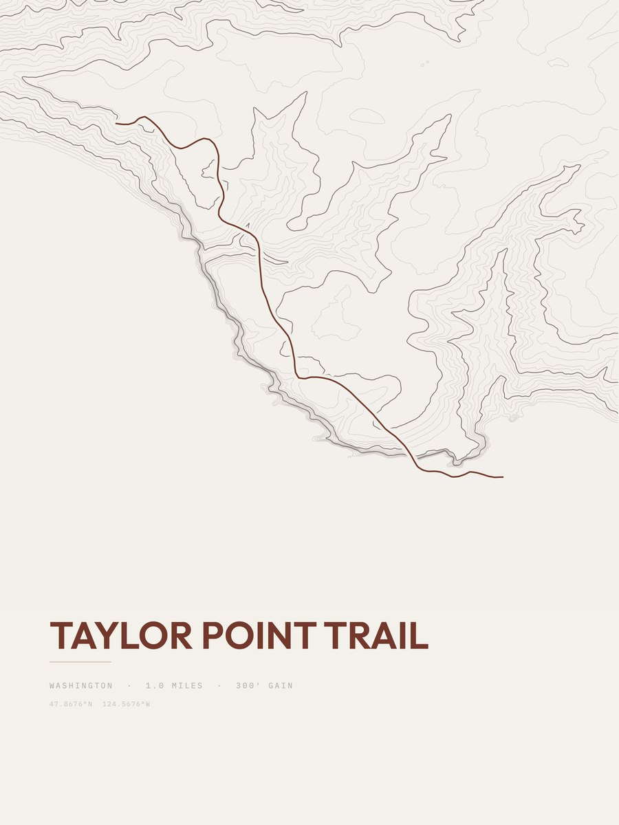 Taylor Point Trail topographic trail print