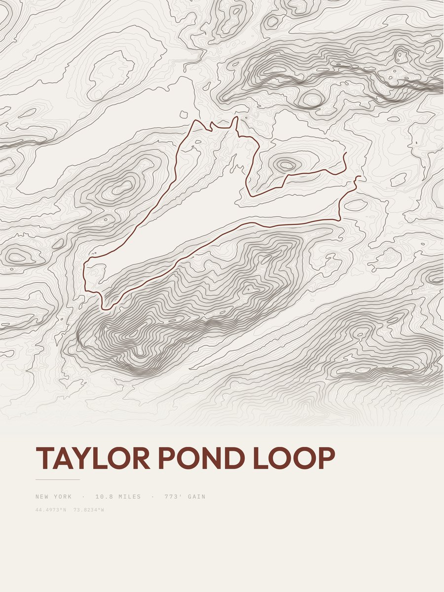 Taylor Pond Loop Topographic print
