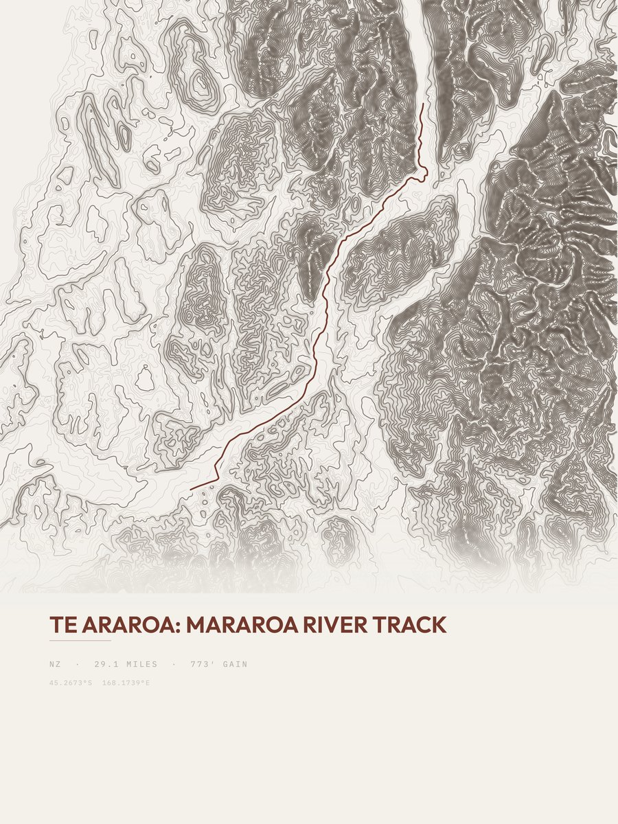 Te Araroa Topographic print