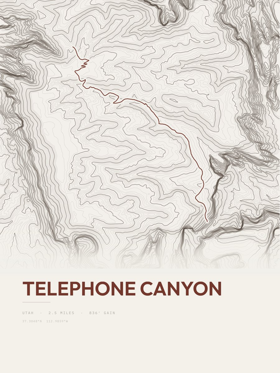 Telephone Canyon Topographic print