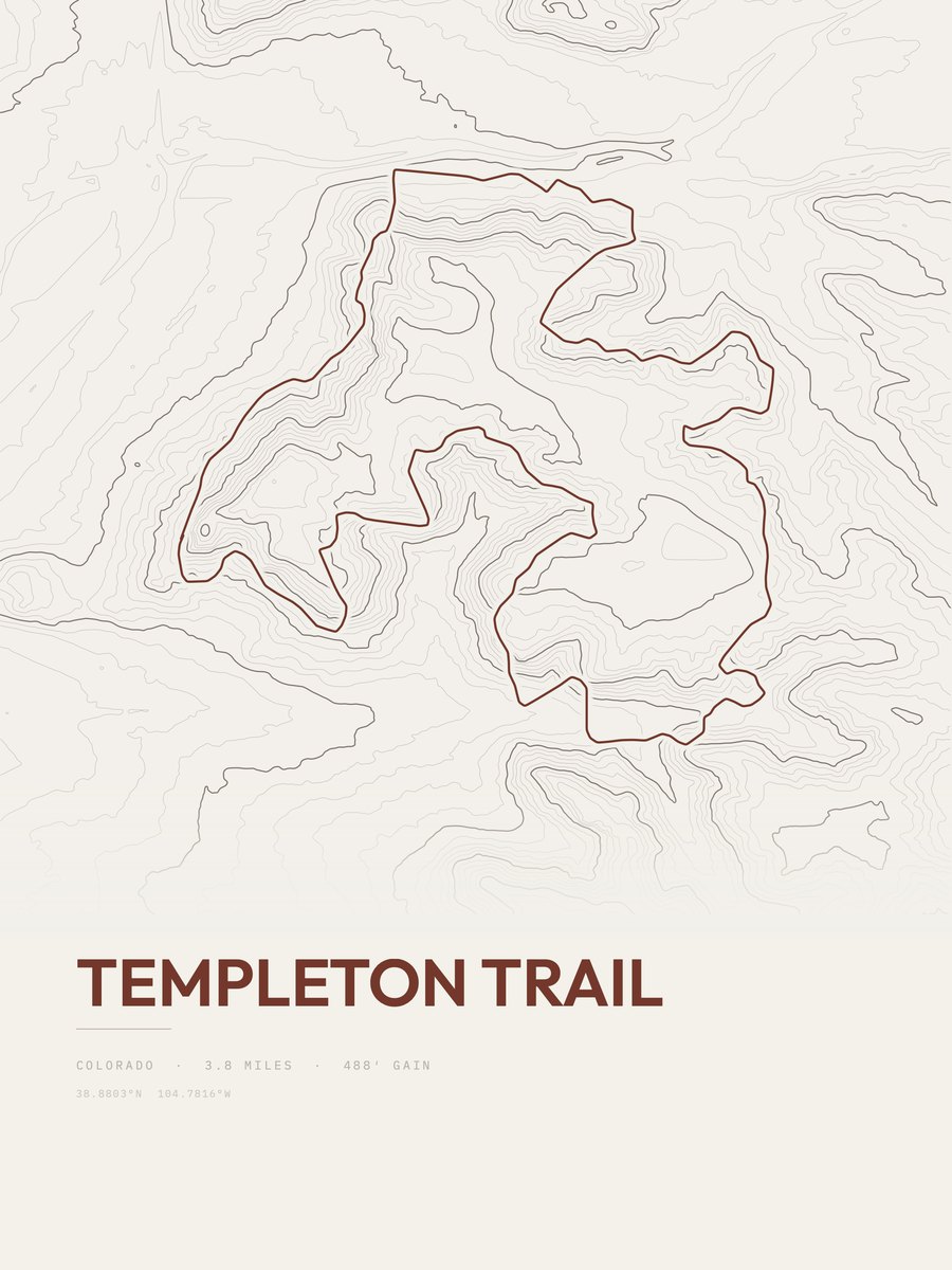 Templeton Trail topographic trail print