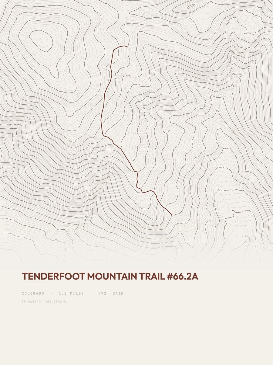 Tenderfoot Mountain Trail Topographic print
