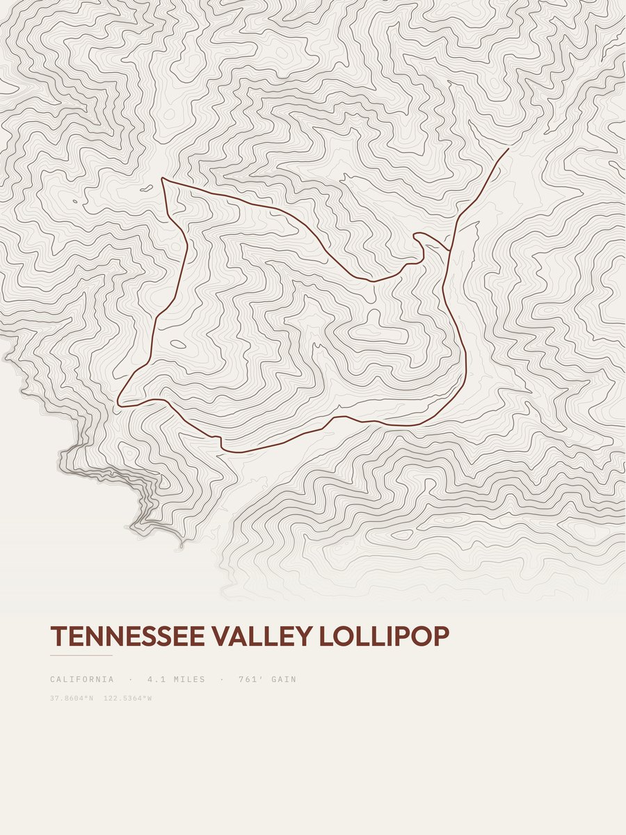 Tennessee Valley Lollipop Topographic print