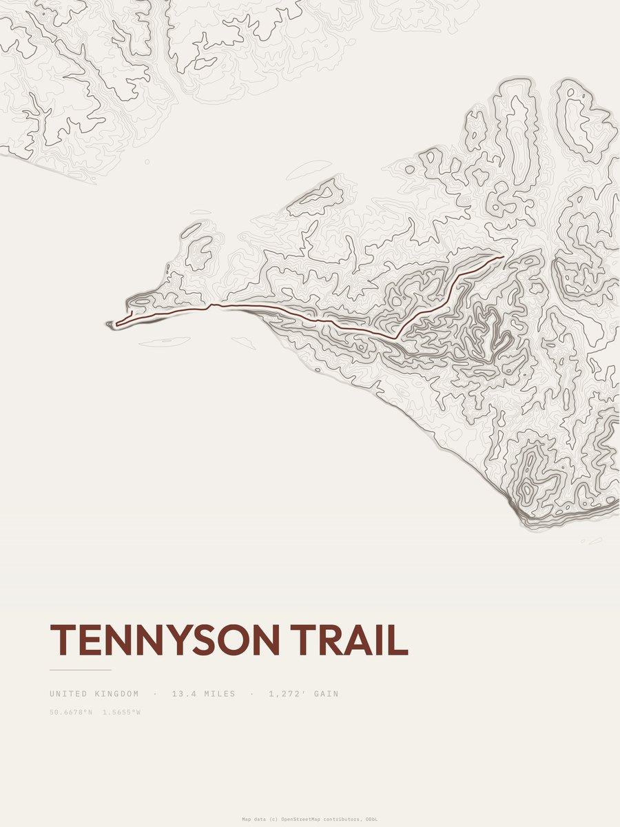 Tennyson Trail Topographic print