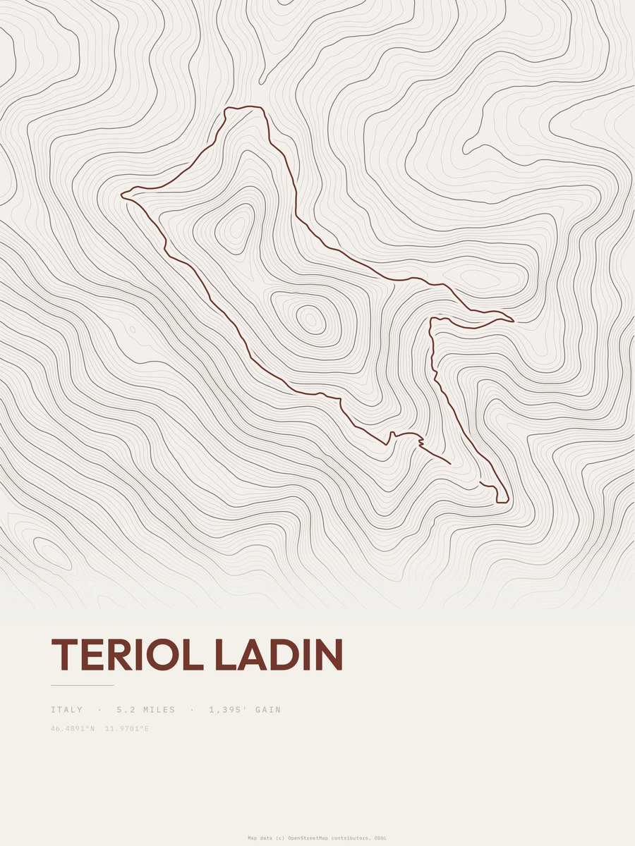 Teriol Ladin Topographic print