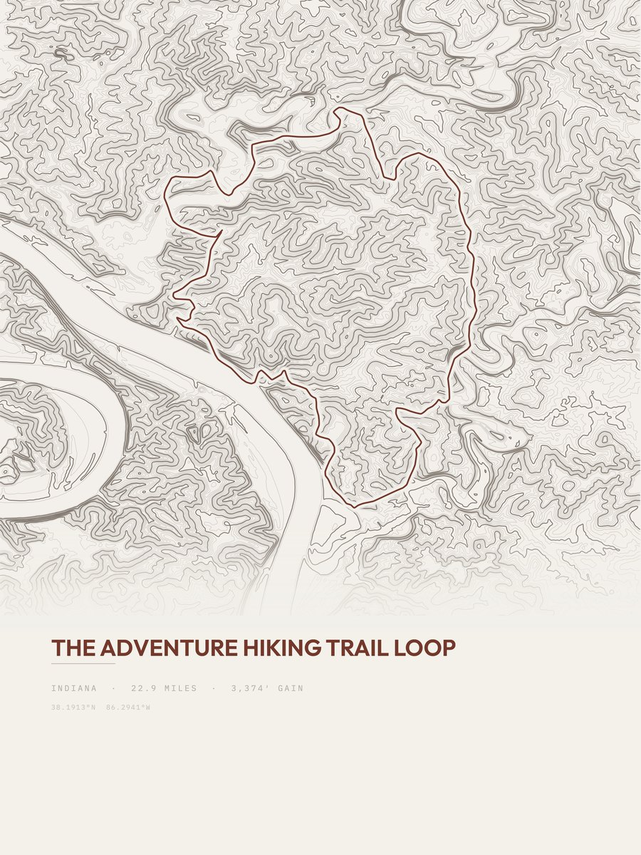 The Adventure Hiking Loop Topographic print