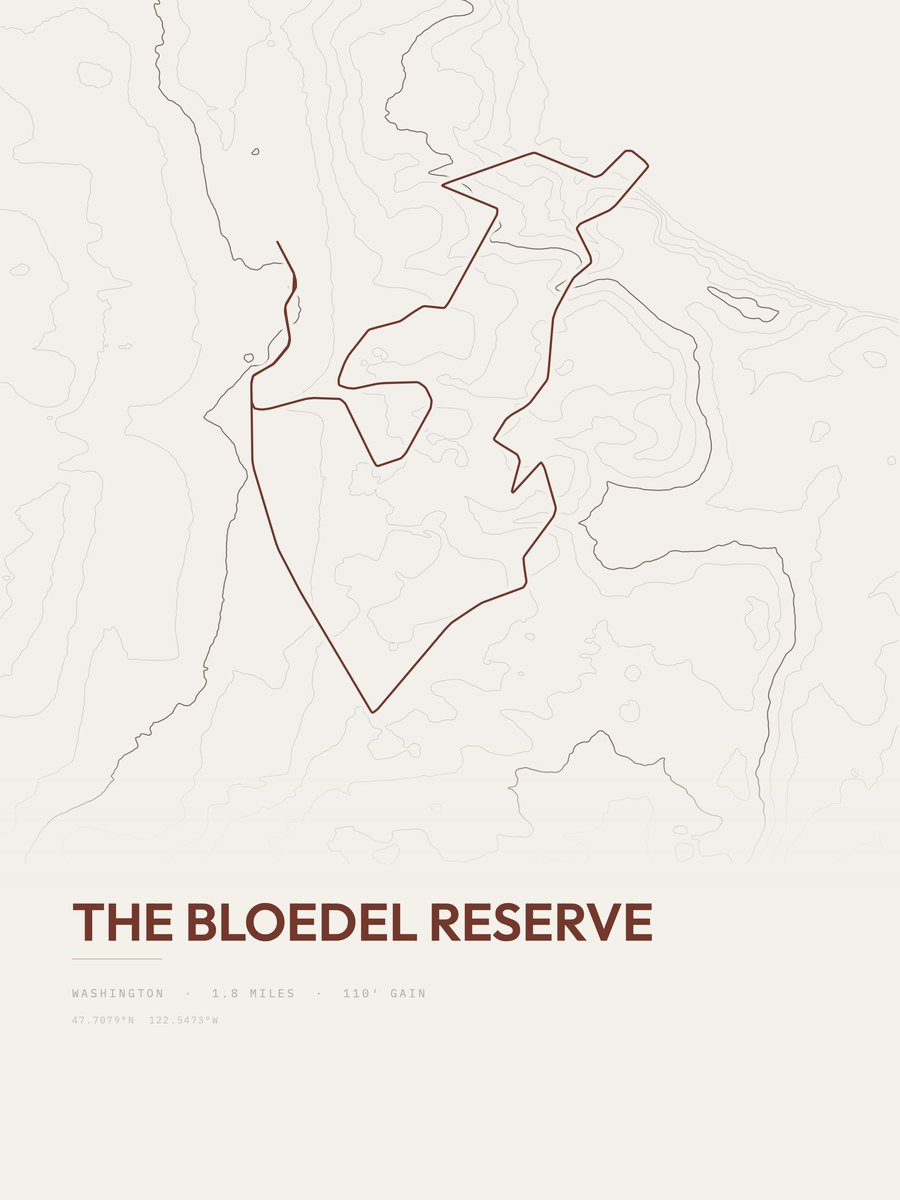 The Bloedel Reserve topographic trail print