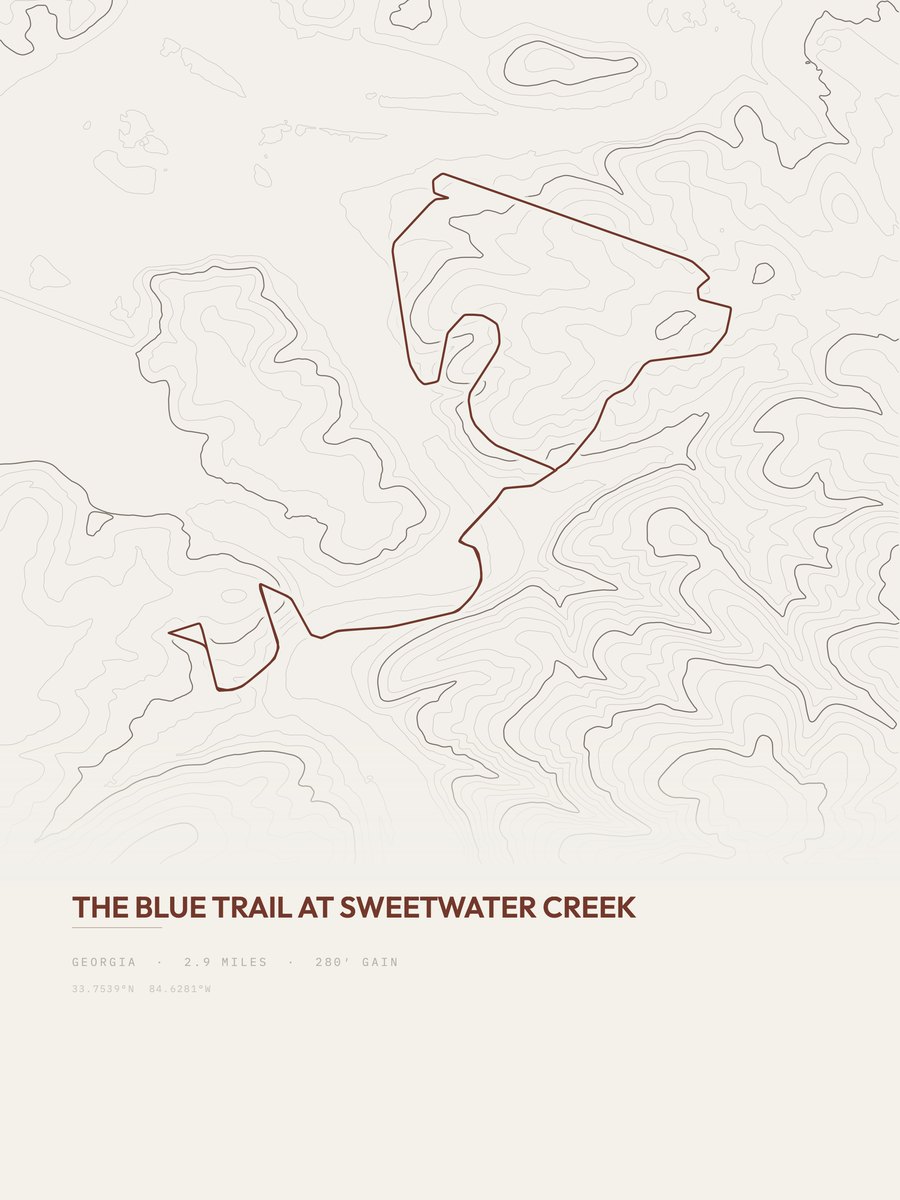 The Blue Trail topographic trail print