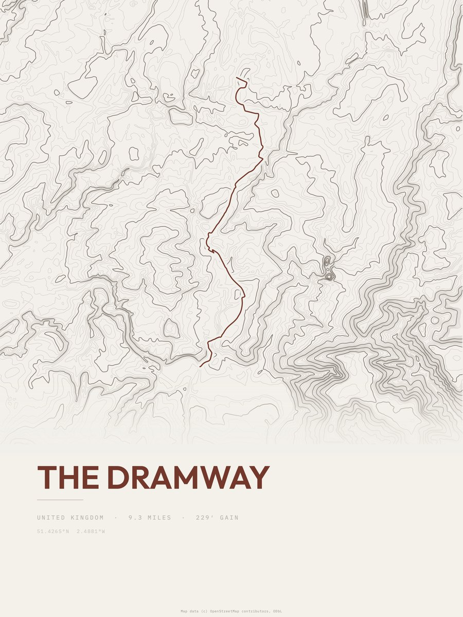 The Dramway Topographic print