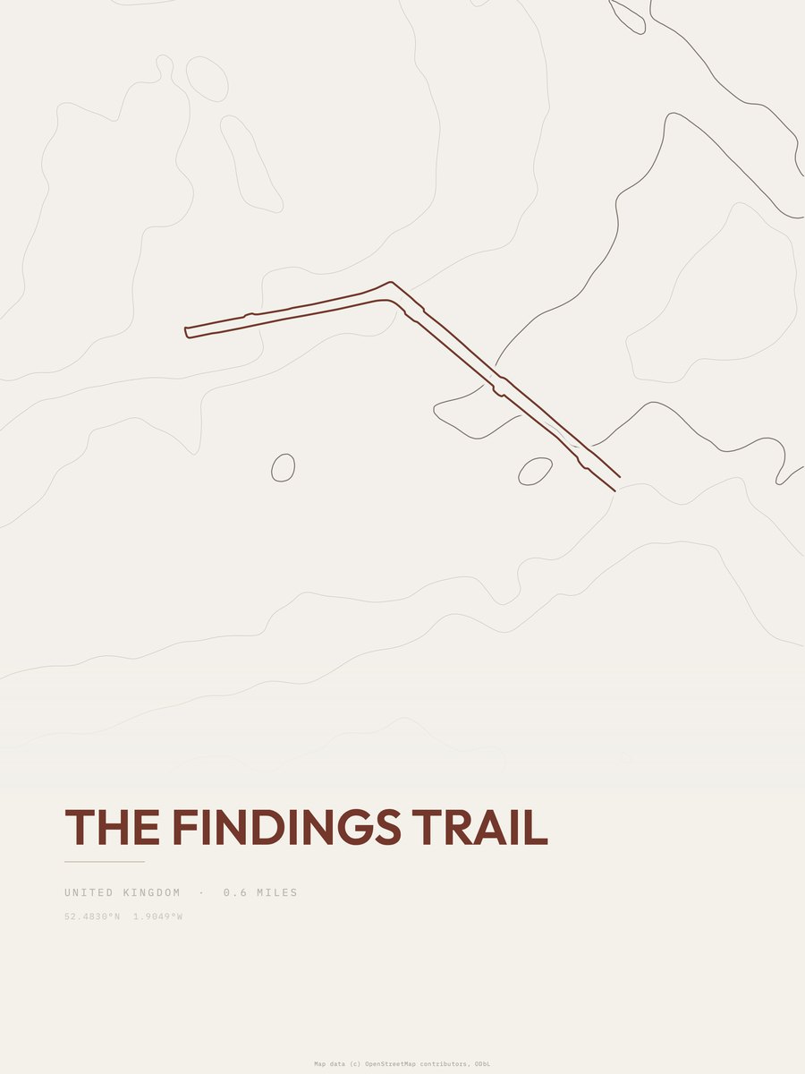 The Findings Trail Topographic print