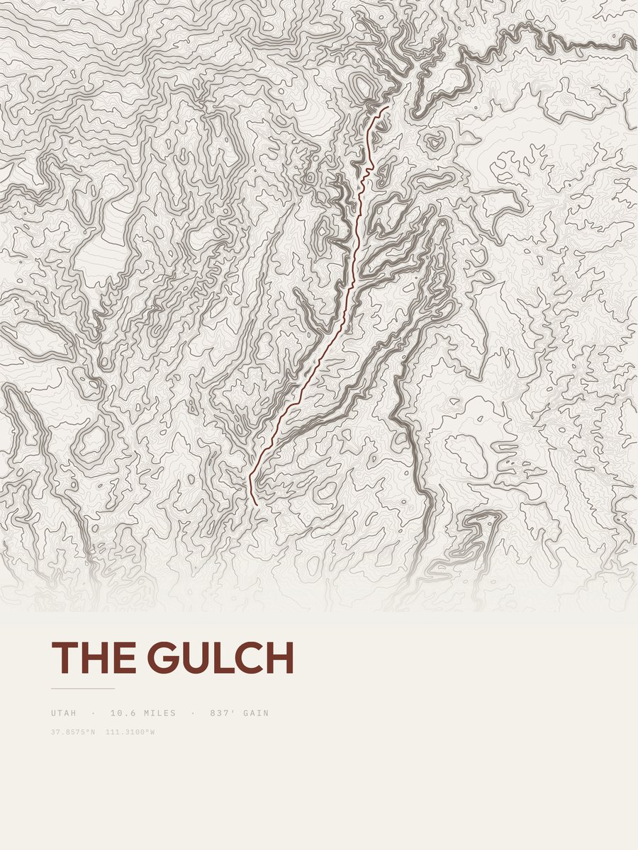 The Gulch Topographic print