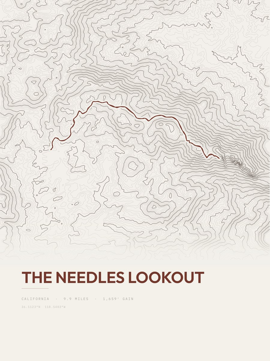 The Needles Lookout Topographic print