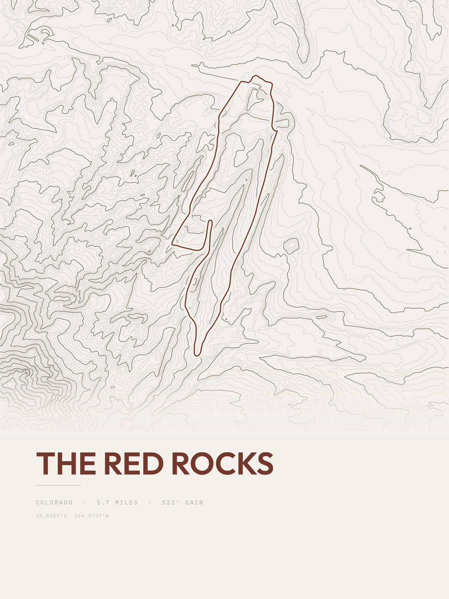 The Red Rocks Topographic print