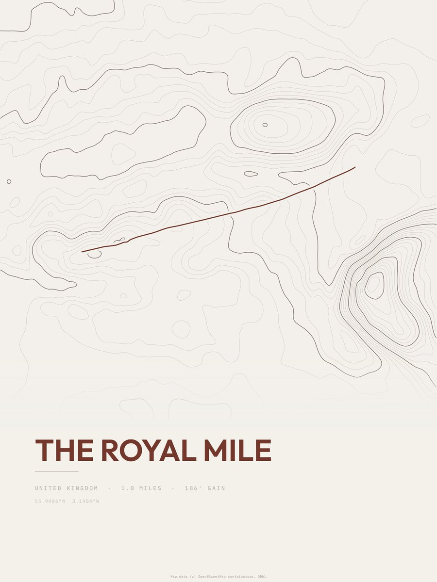 The Royal Mile Topographic print