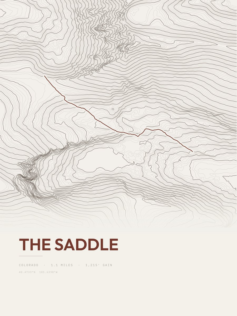 The Saddle Topographic print