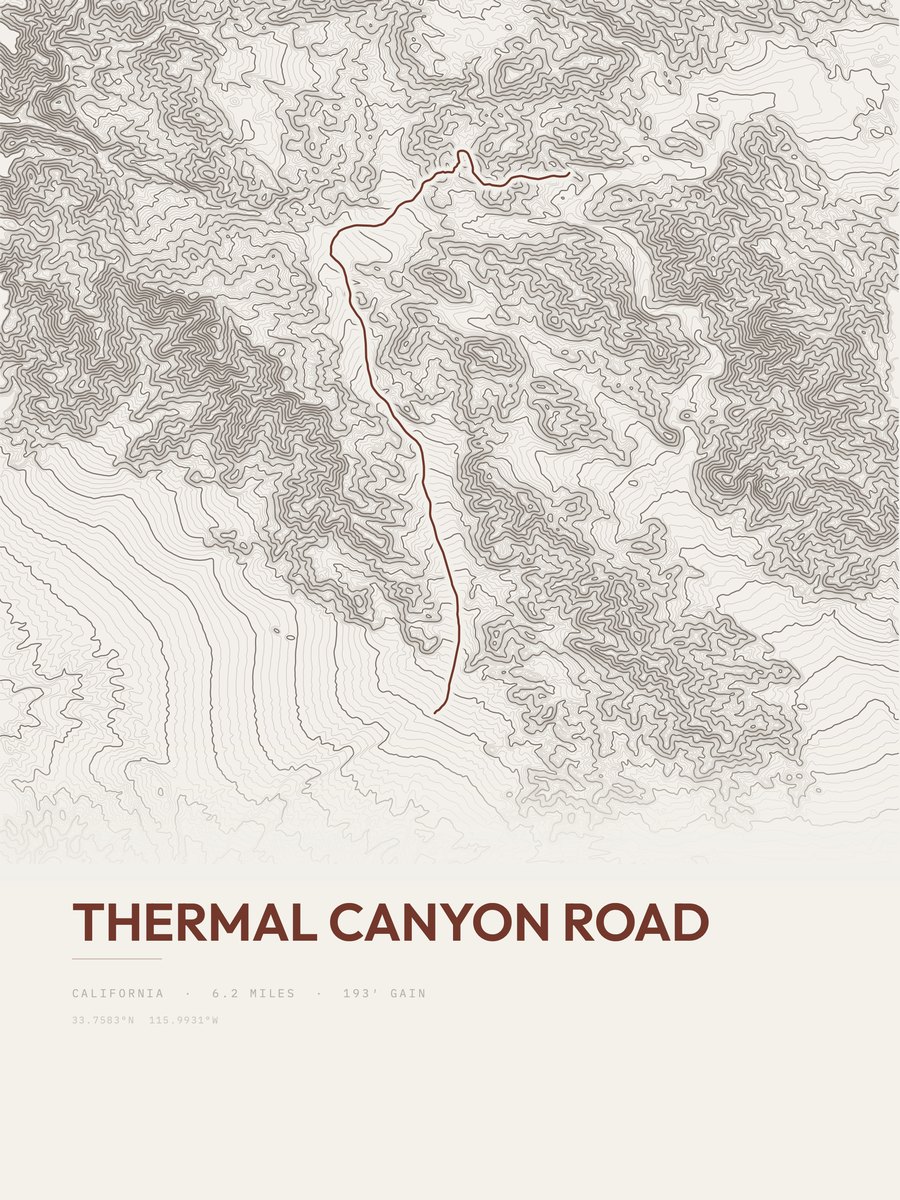 Thermal Canyon Road Topographic print