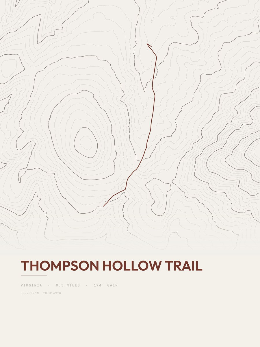 Thompson Hollow Trail Topographic print