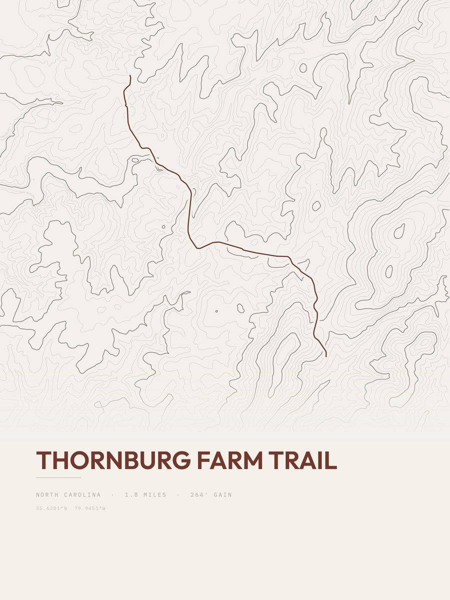 Thornburg Farm Trail Topographic print