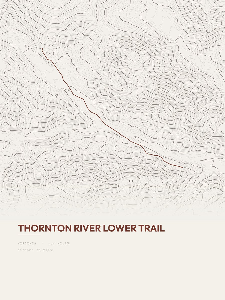 Thornton River Lower Trail Topographic print