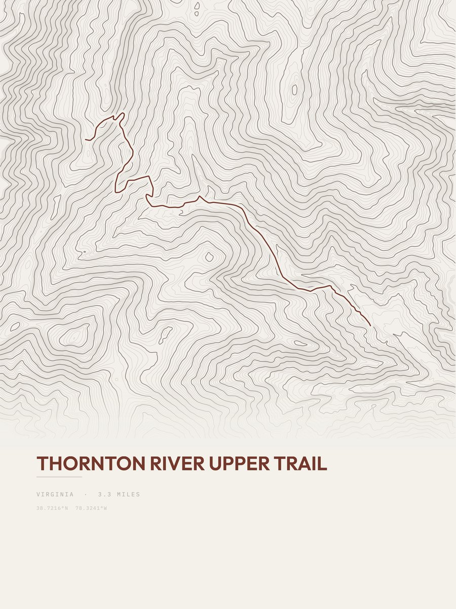 Thornton River Upper Trail Topographic print