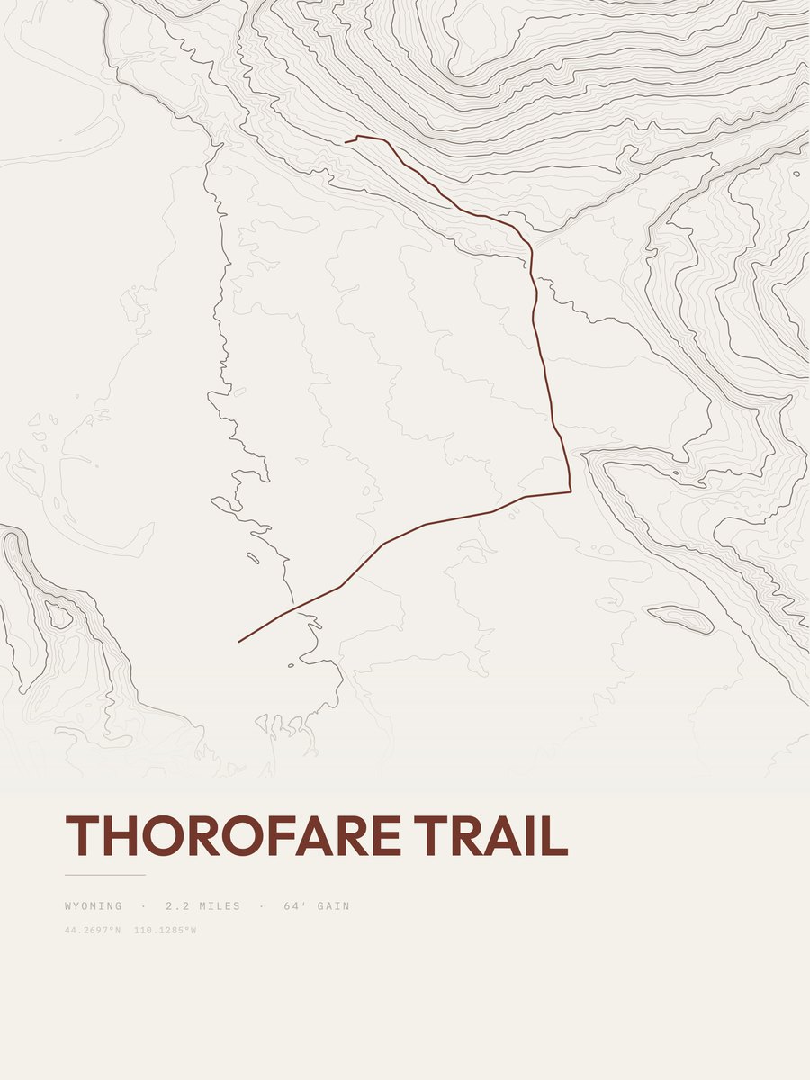 Thorofare Trail topographic trail print